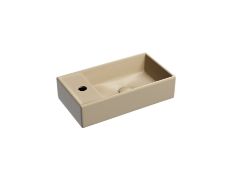Умывальник подвесной прямоугольный (чаша справа, отверстие под смеситель слева) цвет капучино матовый Элемент (Element) 407x217x100, артикул CN6051RMC