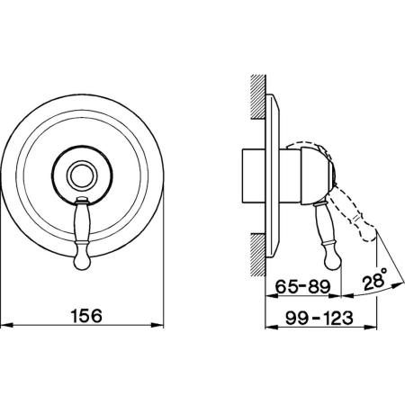 CISAL Arcana Royal Внешняя часть встраиваемого однорычажного смесителя для душа, цвет хром, артикул AY00300021