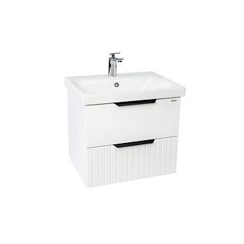 Тумба VIANT "Сицилия" 2 ящика подвесная белая 380x470x520 под раковину S-UM-MOD50/1 (MODUO 50) (VSIC50MDBEL-T2YP)