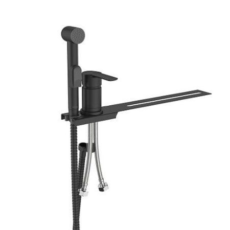 Гигиенический душ Milardo с установкой на унитаз, черный матовый, Tidy (001BL00M08), артикул 001BL00M08