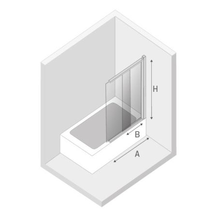 Шторка для ванны NEW TRENDY SENSI 85 см P-0037 (хром), артикул P-0037