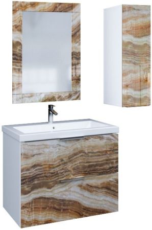 Шкаф пенал Marka One Liriya 25П L Black stone, артикул У73190