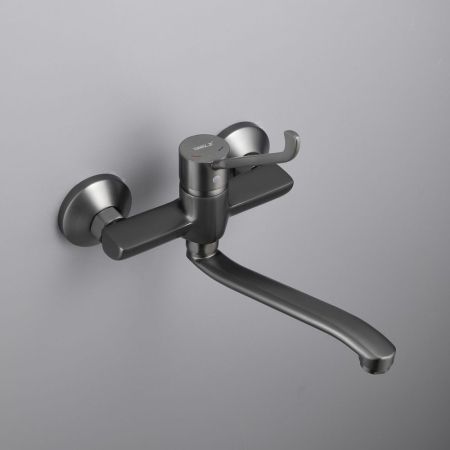 Смеситель для кухни с хирургической ручкой BELZ B79019-3, оружейная сталь