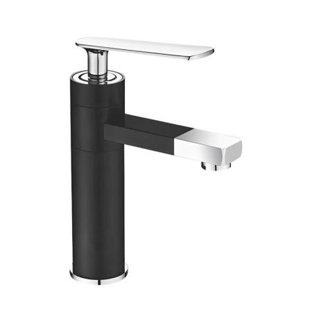 Смеситель для раковины с поворотным носиком Shevanik S6601H, черный/хром, артикул S6601H