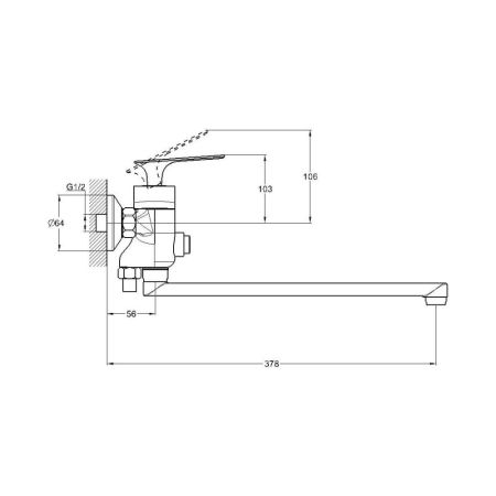Смеситель для ванны G.Lauf LOT7-A010, хром
