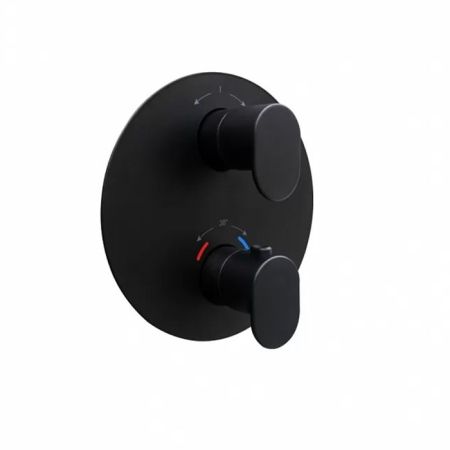 Встраиваемый термостатический смеситель для душа OLE с регулировкой температуры, матовый черный, артикул 67638EKM.01.093