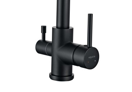 Смеситель для кухни с подключением к фильтру воды AQUATEK (полукруглый излив), матовый черный AQ1085MB, артикул AQ1085MB