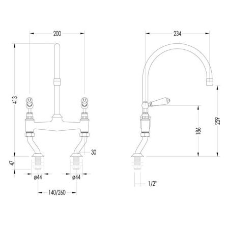 Devon Heritage Смеситель для кухни настольный, цвет хром, артикул MARF515CR