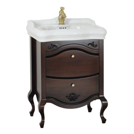 IMPERO База L61xH74xP48 см. для раковины 60 см, 2 выдвижных ящика, цвет: NOCE, артикул 25971