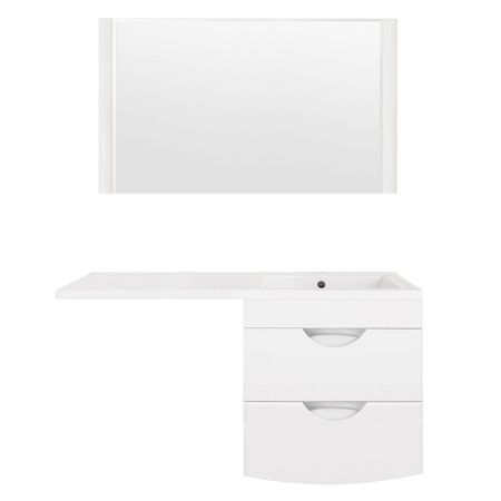 Тумба подвесная "Жасмин 2 60" (2 ящ.), Космос 120, Люкс белая, PLUS, артикул ЛС-00000577