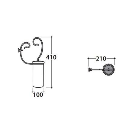 GLOBO Paestum Ёршик подвесной в керамической колбе, цвет белый/metallo antico
