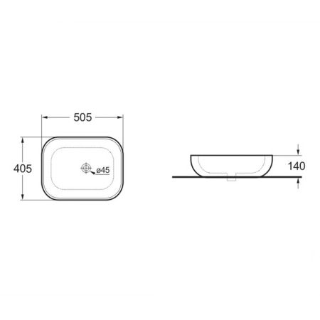 Раковина керамическая Vincea VBS-101MC, 505*405*140, накладная, цвет капучино матовый, артикул VBS-101MC