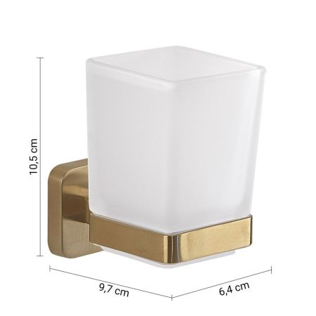 Gedy Tonga, настенный стеклянный стакан, цвет матовое золото, артикул TO10(88)