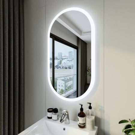 Зеркало Бриклаер Вега 55 овал, голосовое управление, сенсор на зеркале, подогрев, артикул 4627125415715