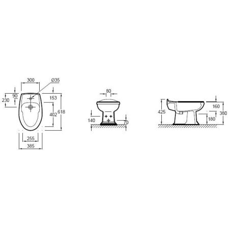 Биде Jacob Delafon Portrait E1375-00 Белое