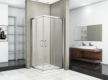 Душевой уголок Good Door Infinity CR-90 90х90 профиль Хром стекло прозрачное, артикул ИН00017