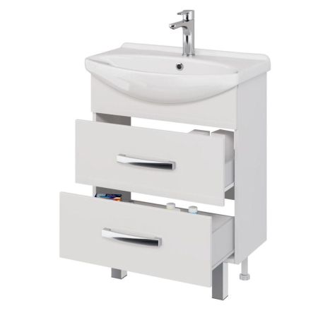 Тумба с раковиной подвесная/напольная Dreja Alda 65 см, белый, артикул 99-0404-com