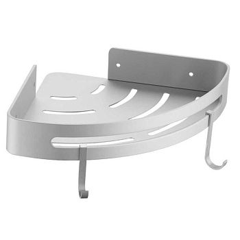 Полка металлическая угловая с крючками FASHUN A7335-17, алюминиевый