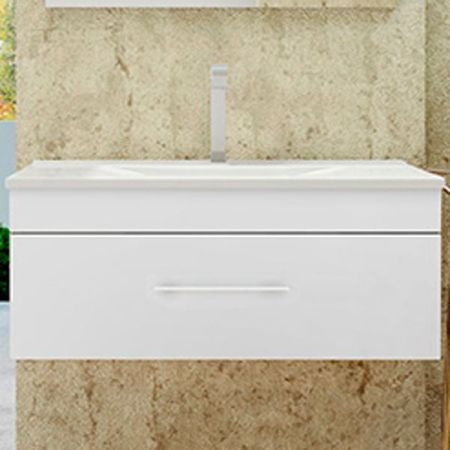 Тумба с раковиной SanVit Квадро Lux 60 kkvad060 в цвете Ral подвесная Белый глянец, артикул kkvad060