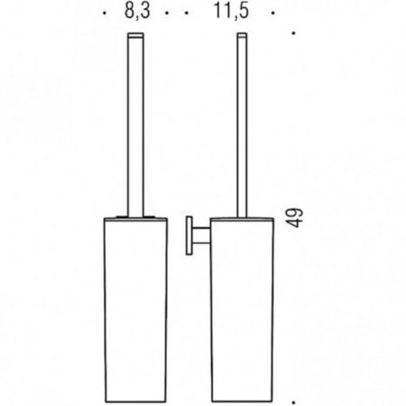 Colombo Basic Q Туалетный ёршик, подвесной, цвет: черный матовый, артикул B3707.NM