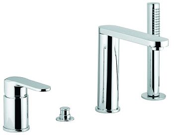 Emmevi Nefer, комплект однорычажного смесителя на борт ванны на 4 отверстия, цвет хром