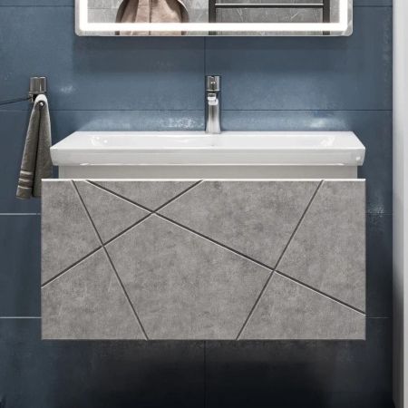 Тумба под раковину подвесная VIGO Geometry 035 бетон, 80 см, артикул 035 бетон