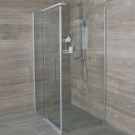 Душевой уголок Erlit ER10112H 120x90 профиль Матовый хром стекло прозрачное, артикул ER10112HC1