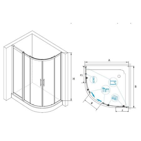 Душевой уголок RGW HO-61(HO-51 + Z-41) (900x1200, Прозрачное), артикул 03066192-11