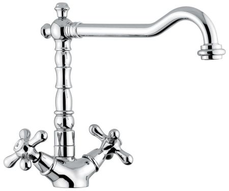 Смеситель Deco Old для кухни, цвет белый-золото, артикул 12617BO