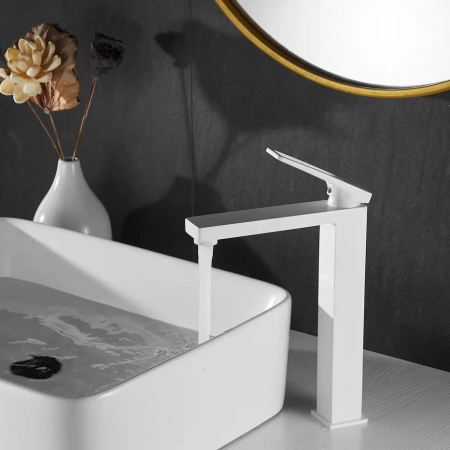 Смеситель для раковины Shevanik S6811C, белый, артикул S6811C