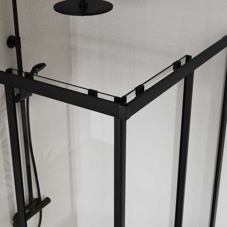 Душевой уголок City VSS-5CT8010CLB, 1000*800, черный, стекло прозрачное, артикул VSS-5CT8010CLB