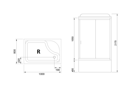 Душевая кабина Royal Bath  RB 8100BP5-WC (белое/матовое) правая, артикул RB8100BP5-WC-R