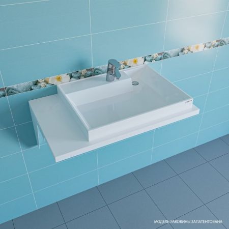 Раковина над стиральной машиной "Юпитер 800*500" правый, ш/гл без кронштейнов, артикул 900121