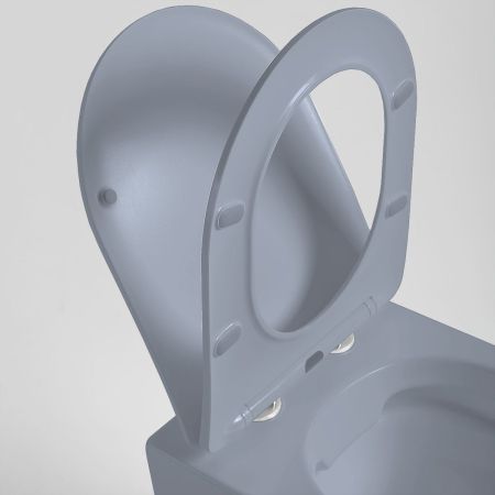 Унитаз подвесной Globo VT1-14SMO безободковый, цвет океан мат., ультратонкое сиденье soft-close, артикул VT1-14SMO