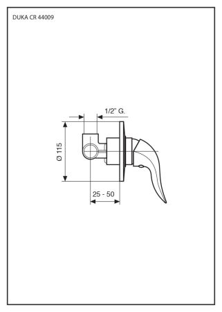 Внутристенный смеситель Duka, цвет золото, артикул 44009OR