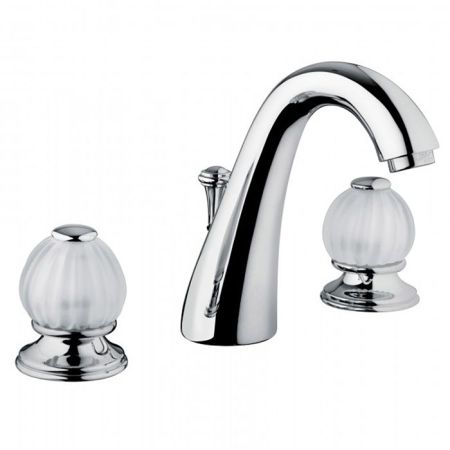 Bongio Rivoli Смеситель для раковины на 3отв.,  цвет хром/Cristallo Bianco 00, артикул 05501CR00