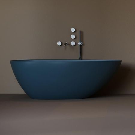 Salini PAOLA Ванна отдельностоящая 1720х820х600мм, донный клапан "Up&Down", сифон,  слив-перелив, мат-л: S-Stone, матовый, RAL5020 Фурнитура: RAL5020, артикул 101612SMRF RAL5020