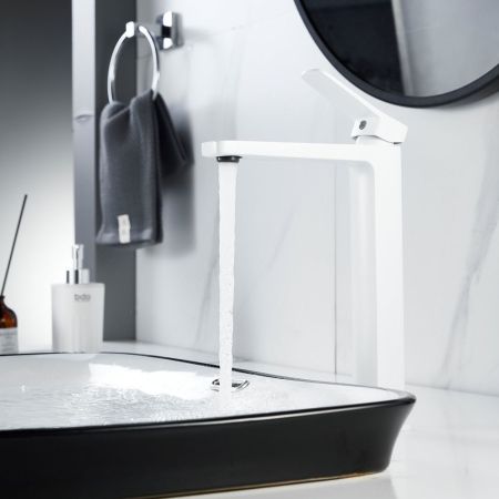 Смеситель для раковины высокий  Raffine F1199C, белый, артикул F1199C