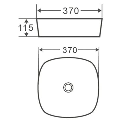 Раковина чаша Terminus Классик 02RN37x37x11W, белый, артикул 02RN37x37x11W