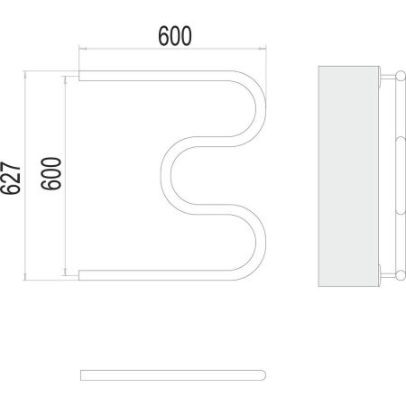 Полотенцесушитель водяной Terminus М-образный (3/4") 60х60, артикул 4620768880544