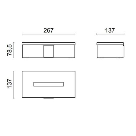 OASIS SQUARE Контейнер для салфеток, цвет хром, артикул PS097CR