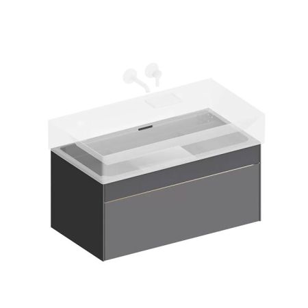 Тумба LOGICA подвесная 2 ящика 90 см, стальной серый