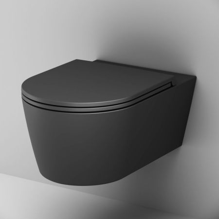C8F1701MBSC Func подвесной унитаз 54 см FlashClean с сиденьем микролифт, черн мат, артикул C8F1701MBSC