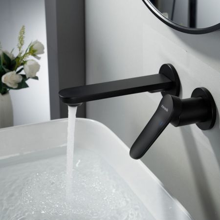 Смеситель для раковины встраиваемый Shevanik S4341H, черный