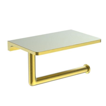 Держатель для туалетной бумаги с полочкой Raglo R320.03.03, золотой сатин