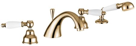 Смеситель Deco Ceramic с ручным душем на борт ванны, цвет бронза