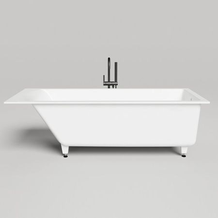 Salini CASCATA KIT Встраиваемая ванна с прямоугольной чашей 1700x700x552 мм, ножки, сифон S-Sense, белый глянцевый, артикул 104413G