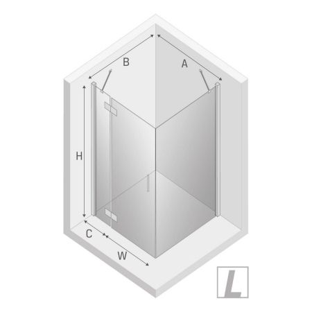 Душевое ограждение NEW TRENDY NEW RENOMA L 120x90x195 D-0117A/D-0084B (хром), артикул D-0117A/D-0084B