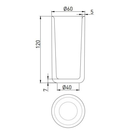SALINI GOCCE Стакан Ø60х120 мм., настольный, S-Stone, цвет белый матовый, артикул 1901201