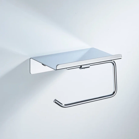 Держатель для туалетной бумаги с полочкой Shevanik SG5705-1, хром